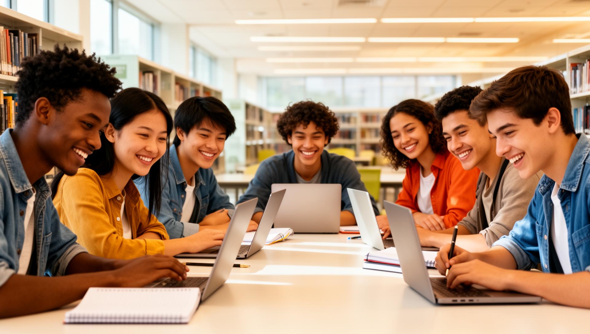 Estudantes a preparar exames juntos